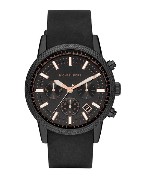 michael kors mens watch black|michael kors black chronograph watch.